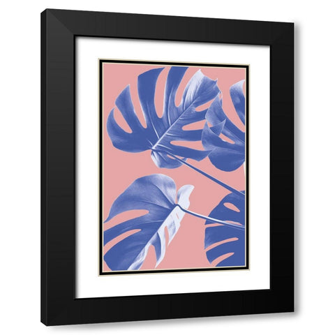Monstera Purple 06 Black Modern Wood Framed Art Print with Double Matting by Artographie Studio