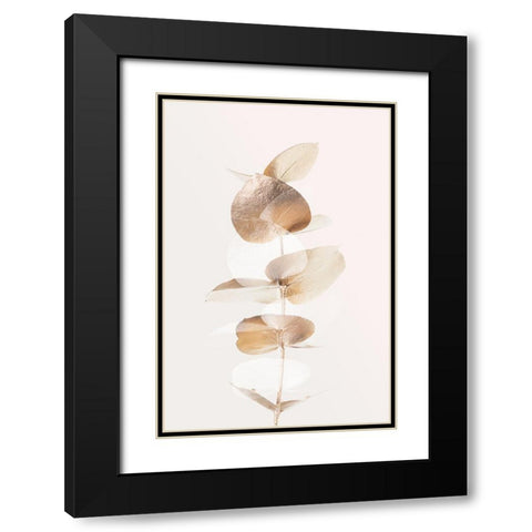 Eucalyptus Creative Gold 04 Black Modern Wood Framed Art Print with Double Matting by Artographie Studio