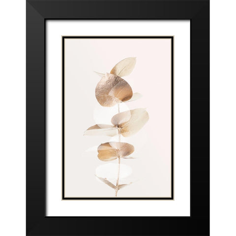 Eucalyptus Creative Gold 04 Black Modern Wood Framed Art Print with Double Matting by Artographie Studio
