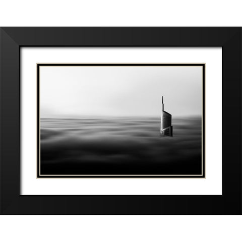 The Rising Black Modern Wood Framed Art Print with Double Matting by Prakash