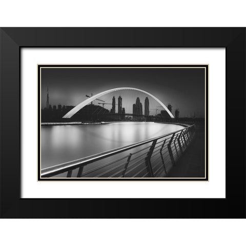 Tolerance Bridge Black Modern Wood Framed Art Print with Double Matting by Kaddourah, Ahmad