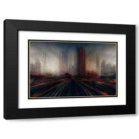 Dubai Station Black Modern Wood Framed Art Print with Double Matting by Chiriaco, Carmine