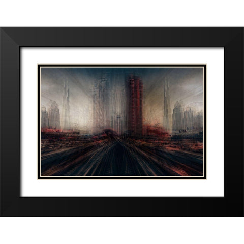 Dubai Station Black Modern Wood Framed Art Print with Double Matting by Chiriaco, Carmine