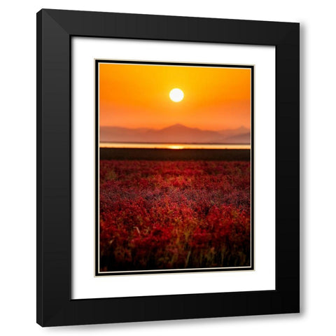 Orange Sky Black Modern Wood Framed Art Print with Double Matting by Sono, Hidenori