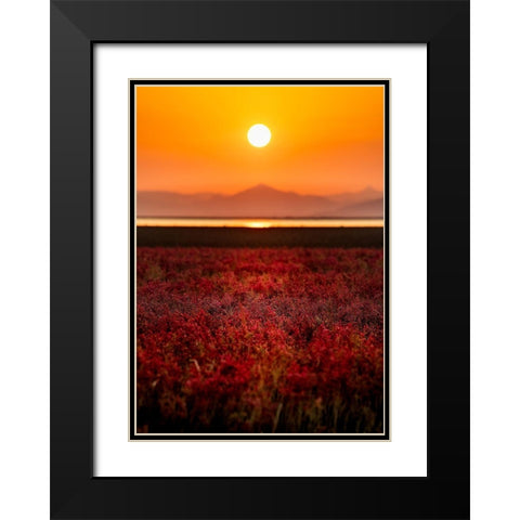 Orange Sky Black Modern Wood Framed Art Print with Double Matting by Sono, Hidenori