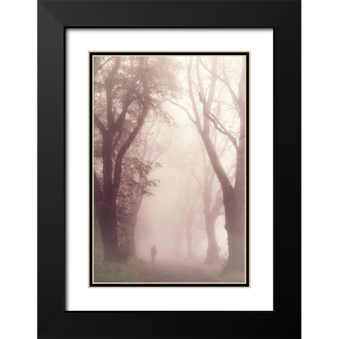 Early morning walk Black Modern Wood Framed Art Print with Double Matting by Eisenmann, Ulrike