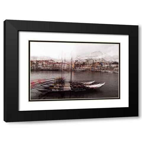 Porto Black Modern Wood Framed Art Print with Double Matting by Ferreira, Rui