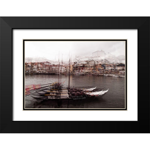 Porto Black Modern Wood Framed Art Print with Double Matting by Ferreira, Rui