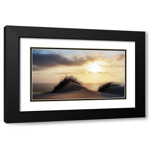 Dune Denmark Black Modern Wood Framed Art Print with Double Matting by Heggemann, Christiane
