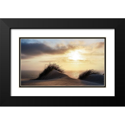 Dune Denmark Black Modern Wood Framed Art Print with Double Matting by Heggemann, Christiane