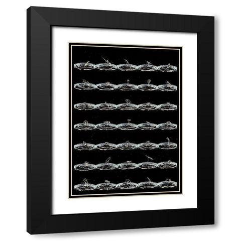 Droplets Black Modern Wood Framed Art Print with Double Matting by Aybena