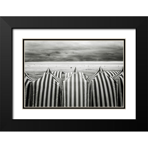 On the beach Black Modern Wood Framed Art Print with Double Matting by Guerra, Toni