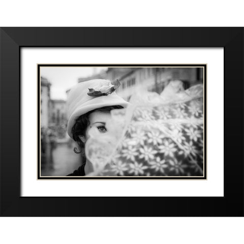 Mary Poppins Black Modern Wood Framed Art Print with Double Matting by DanMasa