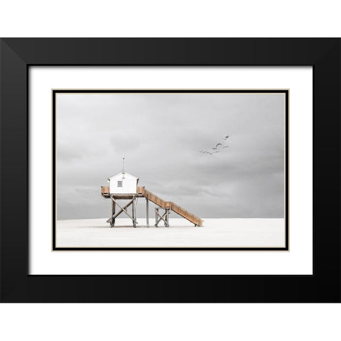 On the beach Black Modern Wood Framed Art Print with Double Matting by Endermann, Rolf