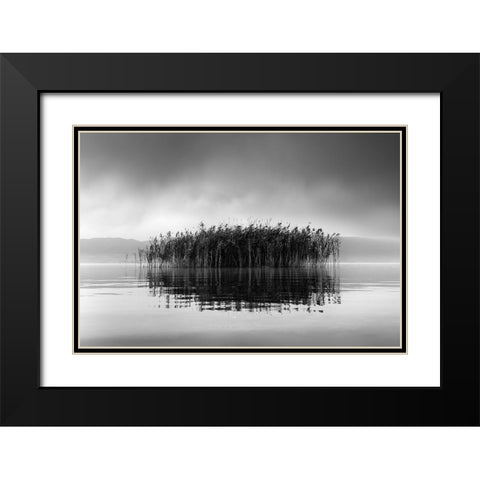 Lake Volvi VII Black Modern Wood Framed Art Print with Double Matting by Digalakis, George