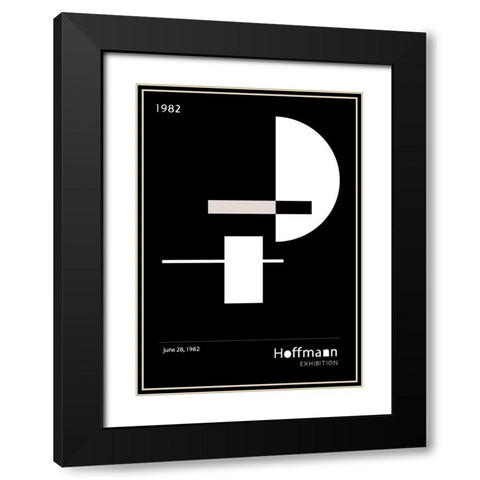 1982 Graphic Black Modern Wood Framed Art Print with Double Matting by Artographie Studio