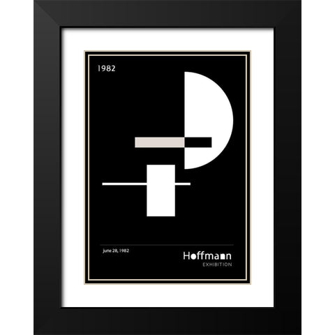1982 Graphic Black Modern Wood Framed Art Print with Double Matting by Artographie Studio