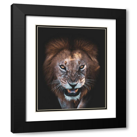 The Angry Face Black Modern Wood Framed Art Print with Double Matting by Alnomas, Faisal