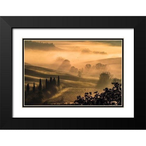 Poetry Black Modern Wood Framed Art Print with Double Matting by Doretti, Pamela