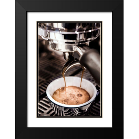 Coffee 002 Black Modern Wood Framed Art Print with Double Matting by Artographie Studio