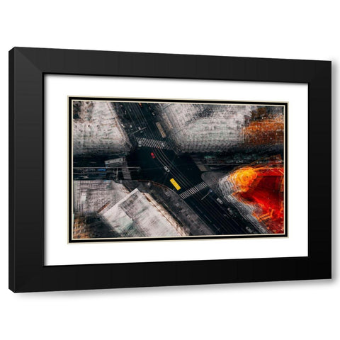 Moscow Crossroad Black Modern Wood Framed Art Print with Double Matting by Chiriaco, Carmine