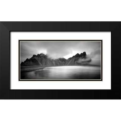 Vestrahorn Black Modern Wood Framed Art Print with Double Matting by Engstrom, Erik