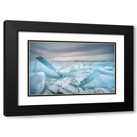 Toroses of Baikal Black Modern Wood Framed Art Print with Double Matting by Iakovlev, Vasily