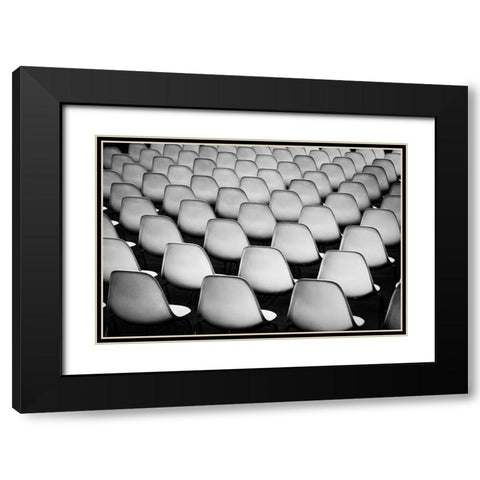 Seats Black Modern Wood Framed Art Print with Double Matting by Pfeiffer, Peter