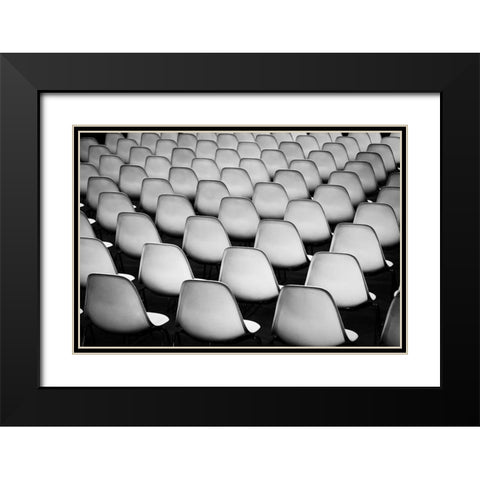 Seats Black Modern Wood Framed Art Print with Double Matting by Pfeiffer, Peter