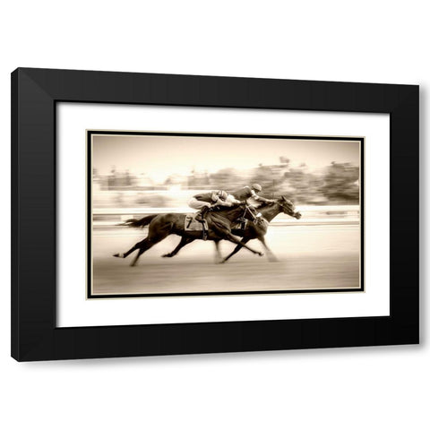Racing Black Modern Wood Framed Art Print with Double Matting by little7