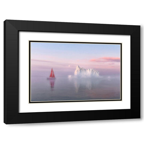 Midnight Sun Black Modern Wood Framed Art Print with Double Matting by Jiao, Yang