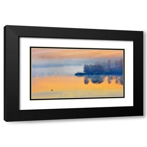 Into the Autumn Morning Black Modern Wood Framed Art Print with Double Matting by Zhang, Eric