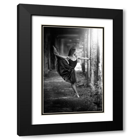 Ballet Hold Black Modern Wood Framed Art Print with Double Matting by Petrocca, Domenico