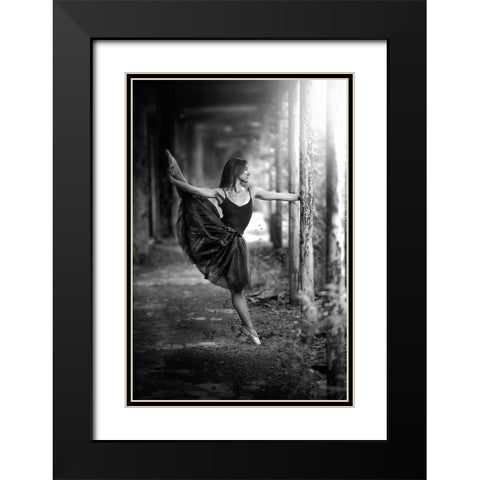 Ballet Hold Black Modern Wood Framed Art Print with Double Matting by Petrocca, Domenico