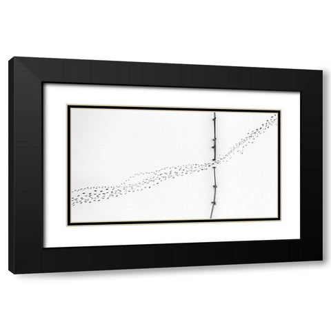 Entrance Exit Black Modern Wood Framed Art Print with Double Matting by Xu, Mei