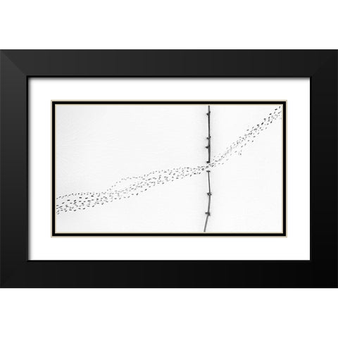 Entrance Exit Black Modern Wood Framed Art Print with Double Matting by Xu, Mei