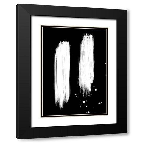 Negatives 006 Strokes Black Modern Wood Framed Art Print with Double Matting by Artographie Studio