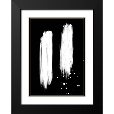 Negatives 006 Strokes Black Modern Wood Framed Art Print with Double Matting by Artographie Studio