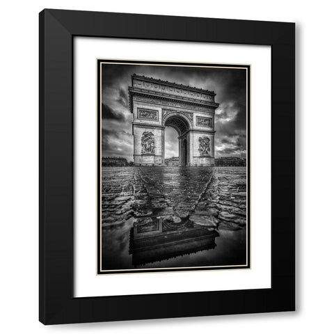 Dark morning Black Modern Wood Framed Art Print with Double Matting by Lazare, Adrian