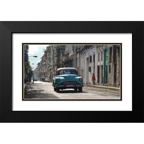 Cuba Black Modern Wood Framed Art Print with Double Matting by Einhorn, Itzik