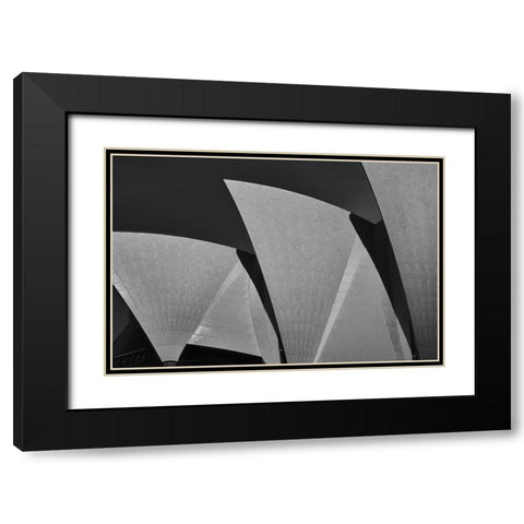 Sydney Opera Black Modern Wood Framed Art Print with Double Matting by Krajnc, Matej