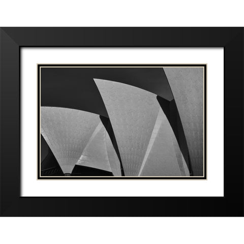 Sydney Opera Black Modern Wood Framed Art Print with Double Matting by Krajnc, Matej