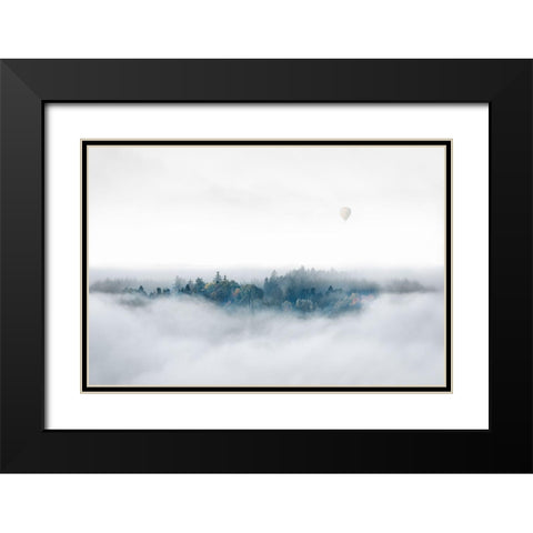 Misty Morning Surprise Black Modern Wood Framed Art Print with Double Matting by Bergolth, Matthias