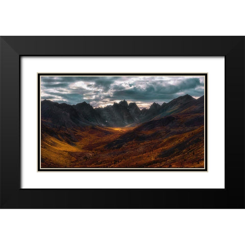 Autumn in Tombstone Mountain Black Modern Wood Framed Art Print with Double Matting by Zhang, Jenny L