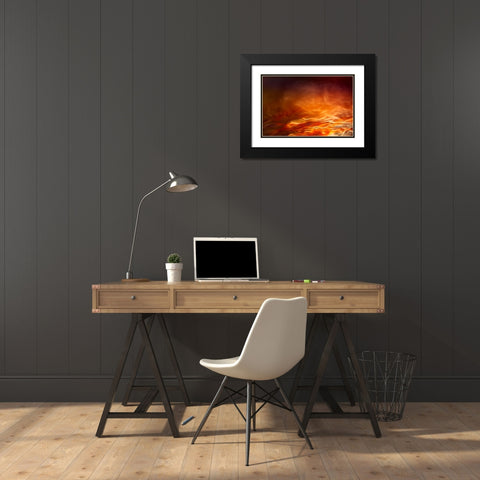Burning Water Black Modern Wood Framed Art Print with Double Matting by Marthinussen, Willy