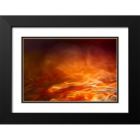 Burning Water Black Modern Wood Framed Art Print with Double Matting by Marthinussen, Willy
