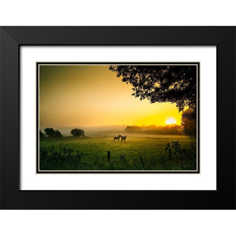 Romantik in der Morgenstunde Black Modern Wood Framed Art Print with Double Matting by Jansen, Arne
