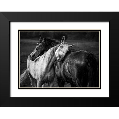 Warm Rain Black Modern Wood Framed Art Print with Double Matting by Chapa, Niko