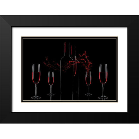 WineaLove Black Modern Wood Framed Art Print with Double Matting by swid, saleh