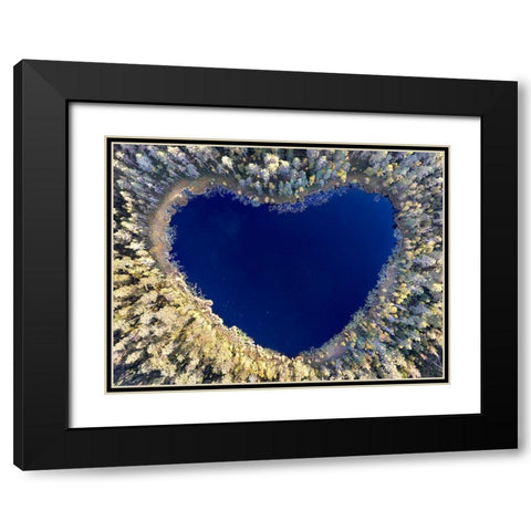 All you need is love Black Modern Wood Framed Art Print with Double Matting by Lindsten, Christian